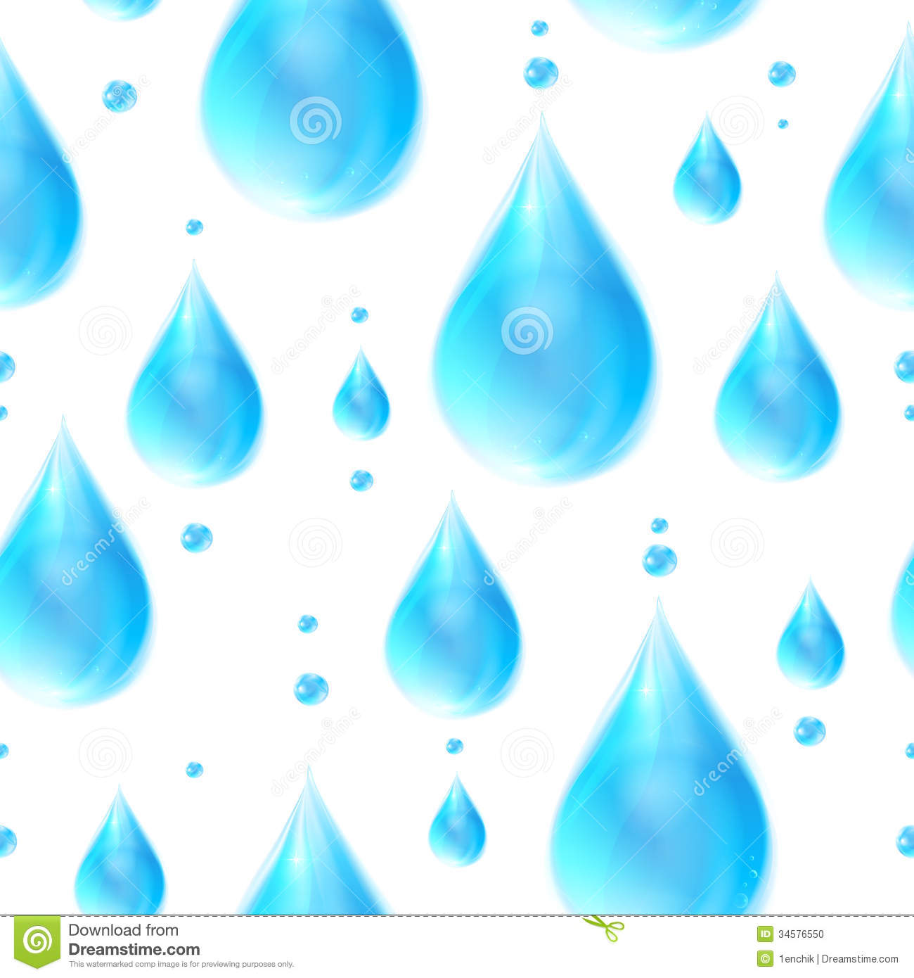 Realistic Raindrops Vector Seamless Pattern Stock Photo   Image    