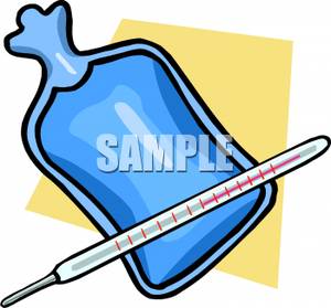 Royalty Free Clipart Image  An Ice Pack And A Thermometer