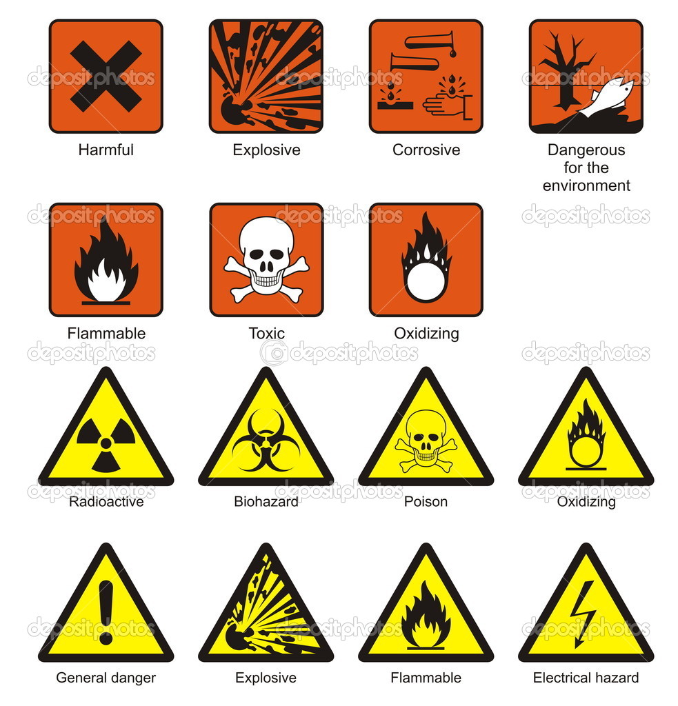 Science Laboratory Safety Signs   Stock Vector   Icefront  4017385