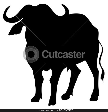 Silhouette Of African Buffalo Stock Vector Clipart Silhouette Of    