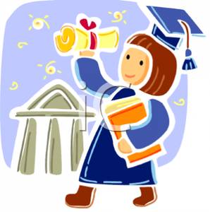 Smiling Graduate With A Diploma Clip Art Image