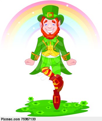 St  Patrick S Day Lucky Dancing Leprechaun Stock Photo