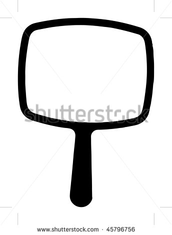Standing Mirror Clipart Black And White Black Hand Mirror Isolated On