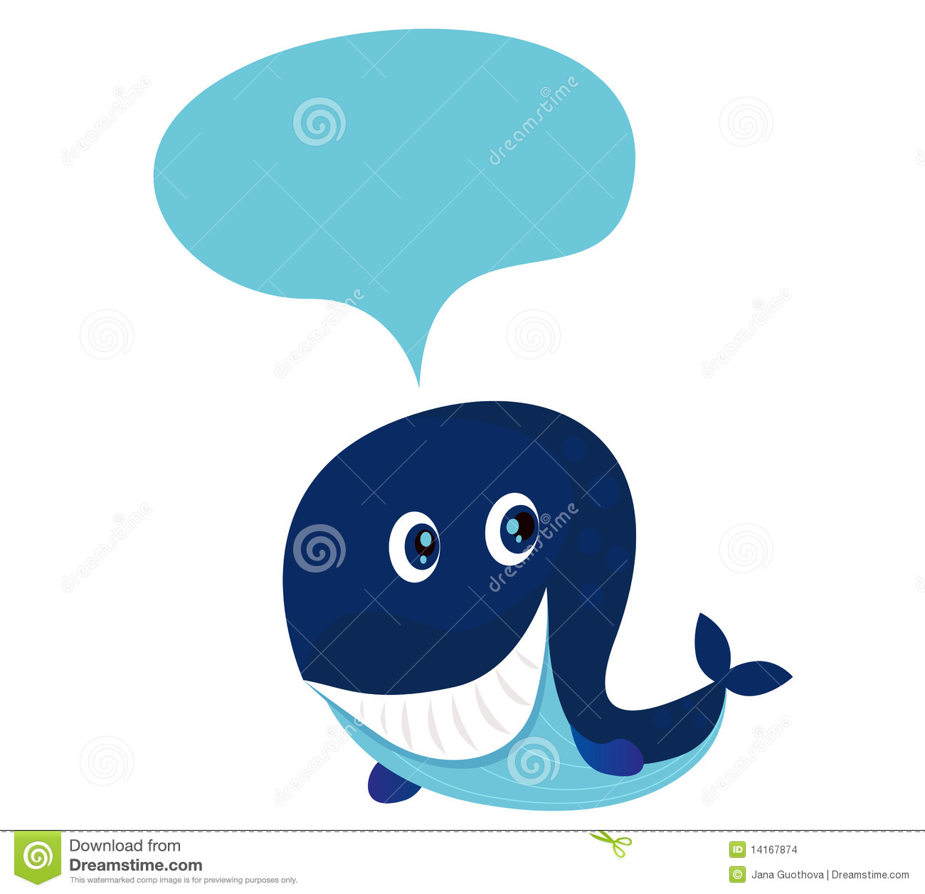 Stock Images  Big Blue Cartoon Whale Isolated On White  Image