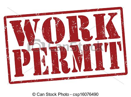 To Permit Clipart Vector   Work Permit Stamp