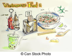 Vietnamese Food Illustration   Vietnamese Food Color