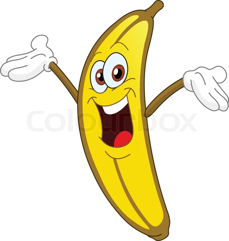 3440322 Cheerful Cartoon Banana Raising His Hand Jpg