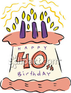 40th Birthday Cake   Royalty Free Clipart Picture