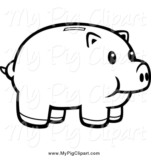 And White Happy Piggy Bank Pig Clip Art Cory Thoman