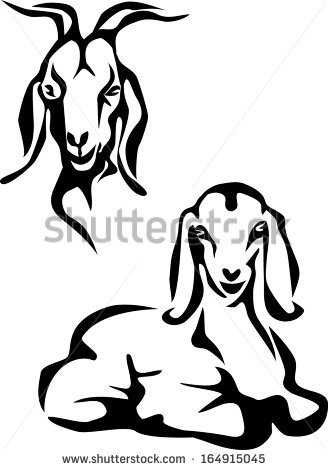 Boer Goat Silhouette Stock Vector Boer Goat 164915045 Jpg