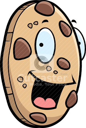 Clipart A Cartoon Chocolate Chip Cookie Smiling And Happy  By Cthoman