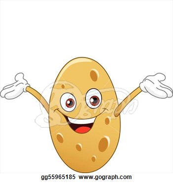Clipart   Cartoon Potato Raising His Hands  Stock Illustration