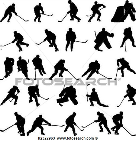 Clipart   Hockey Silhouettes Ensemble  Fotosearch   Recherchez Des