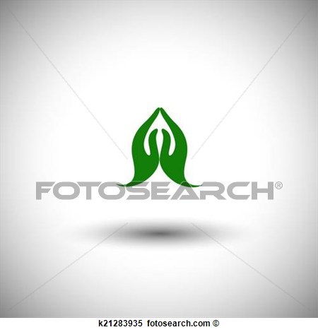 Clipart   Indian Womans Hand Greeting Posture Of Namaste   Vector Icon