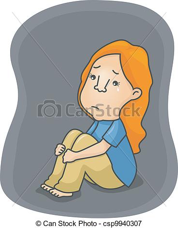Depressed Girl Shedding A    Csp9940307   Search Clipart Illustration