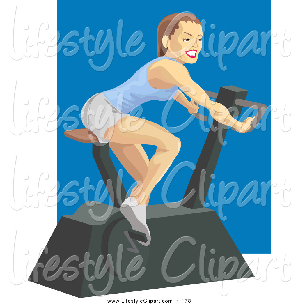 Fit And Healthy Young White Woman Doing Cardio Exercise While Using A    