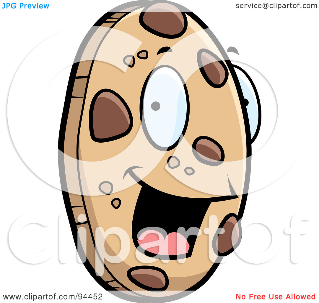 Free  Rf  Clipart Illustration Of A Happy Chocolate Chip Cookie Face