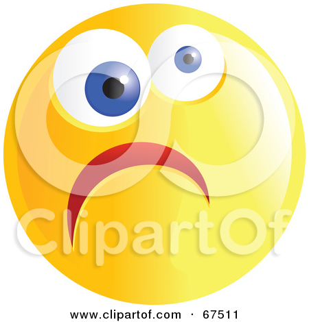 Free  Rf  Clipart Illustration Of A Yellow Nervous Emoticon Face