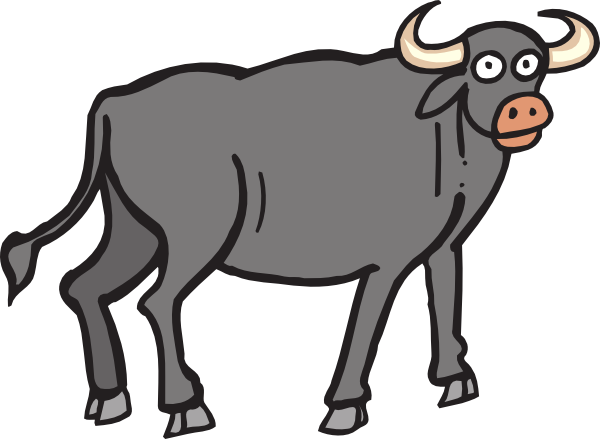Gray Bull Clip Art   Animal   Download Vector Clip Art Online