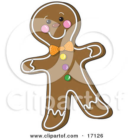 Happy Gingerbread Man Cookie With A Smiling Face Clipart Illustration