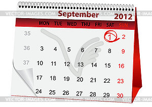 Holiday Calendar September   Vector Clipart