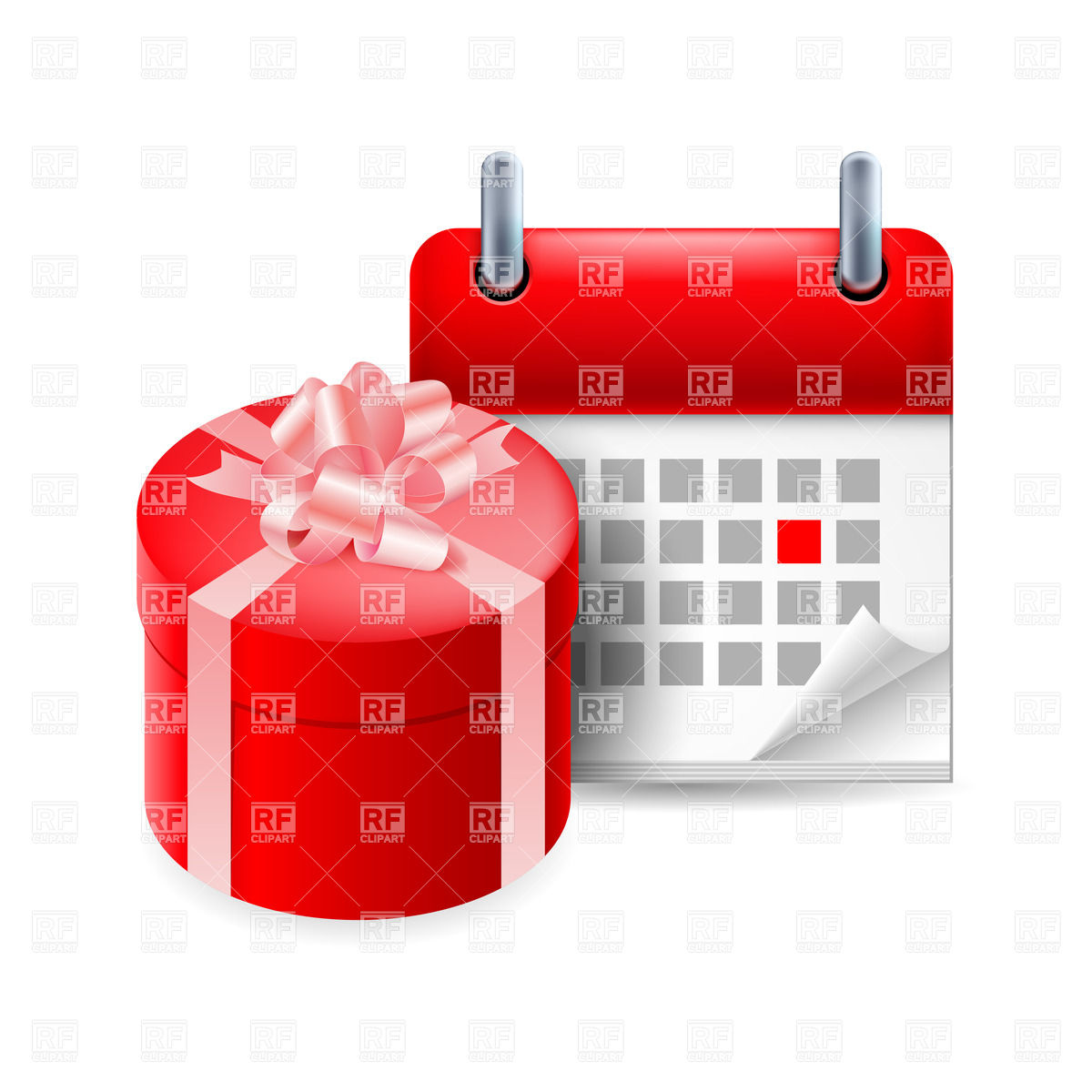 Holiday Icon With Red Gift Box And Calendar 30566 Icons And Emblems