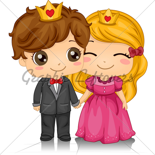 Illustration Of A Couple Wearing Crowns On Thei