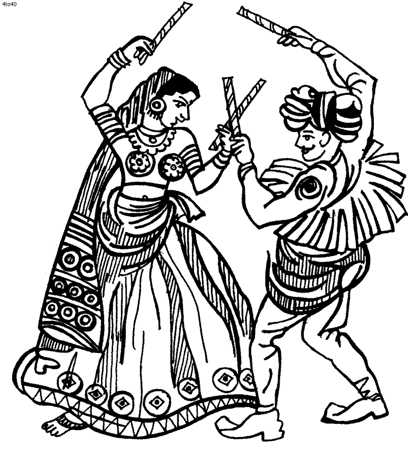 India Folk Dances Coloring Pages India Top 20 Folk Dances Colouring