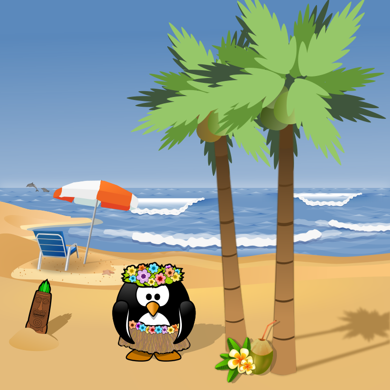 July Calendar Page  Summer Holiday By Moini   Penguins Are Going On A