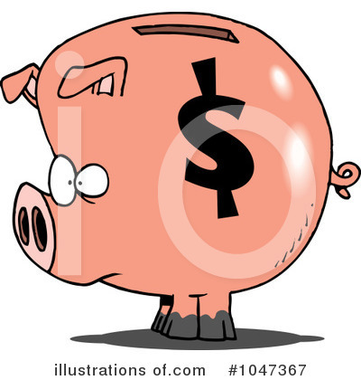 Piggy Bank Clipart  1047367 By Ron Leishman   Royalty Free  Rf  Stock    