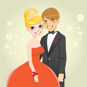 Prom Queen And King   Royalty Free Clip Art