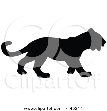 Rf  Clipart Illustration Of A Profiled Black Panther Silhouette By Jr