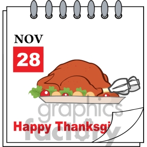 Royalty Free Rf Clipart Illustration Thanksgiving Holiday Calendar
