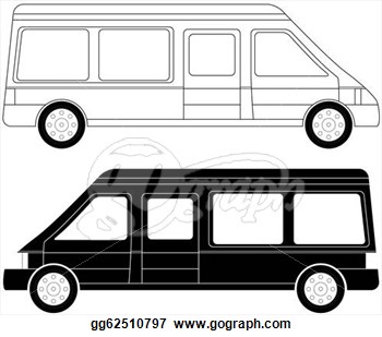Stock Illustration   Two Mini Bus Silhouette  Clipart Illustrations