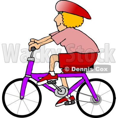 Woman Wearing A Helmet And Riding A Bicycle Clipart Picture   Djart    