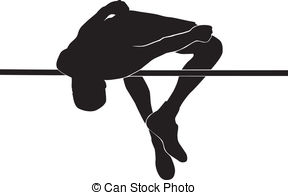 Athletes High Jump Stock Illustration