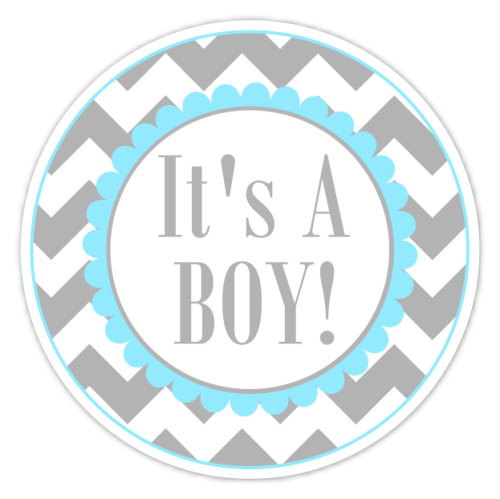     Baby Shower Products   It S A Boy Blue Grey Chevron Cupcake Toppers