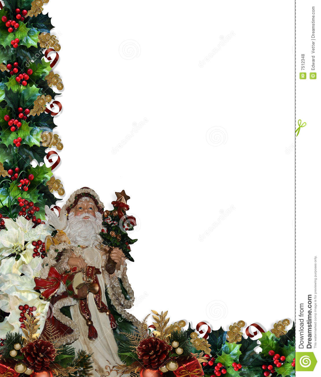 Background Border Or Frame With Copy Space And Victorian Santa