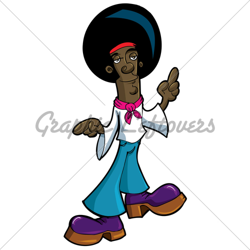 Black Man Cartoon Groovy Black Man With A Huge