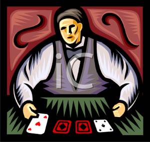 Blackjack Dealer   Royalty Free Clipart Picture