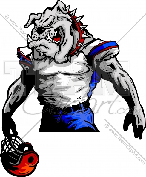 Bulldog Football Player Vector Image   Sports Clipart