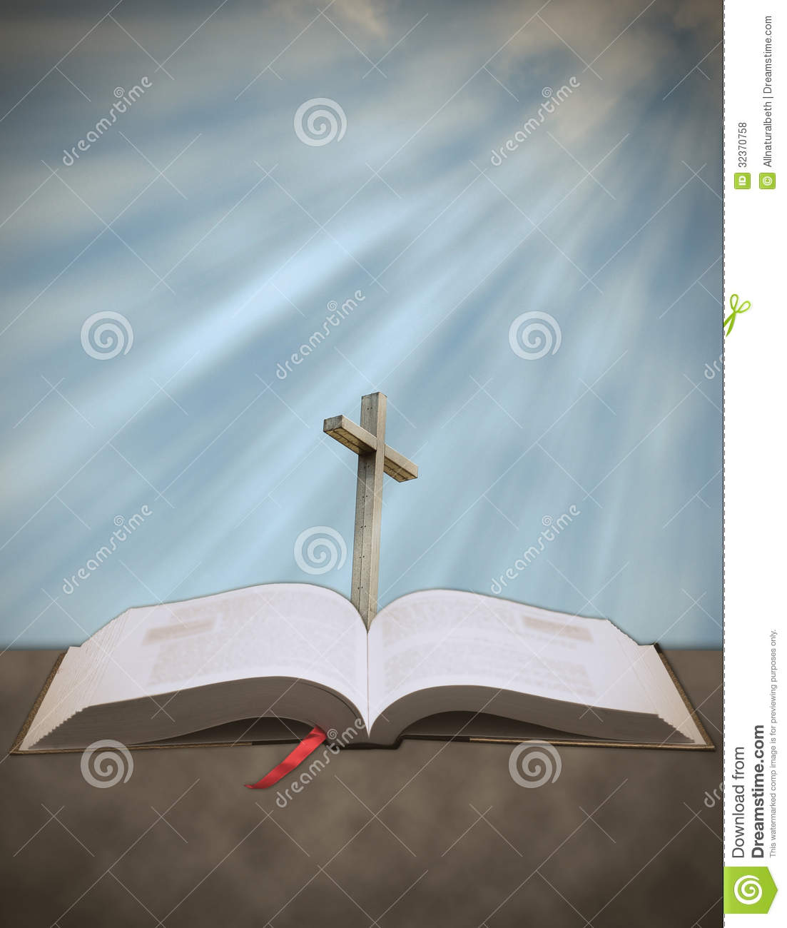 Christian Clipart Downloads Sun Rays Shining Down On Cross With Bible