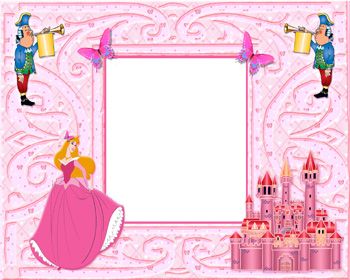 Disney Frames   Pink Royal Photo Frame   Cartoon Frame Design