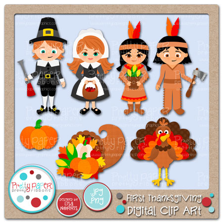First Thanksgiving Digital Clip Art