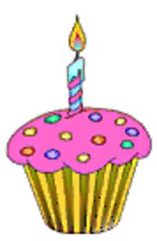 Free Clipart Picture Of A Pink Birthday Cupcake With A Candle
