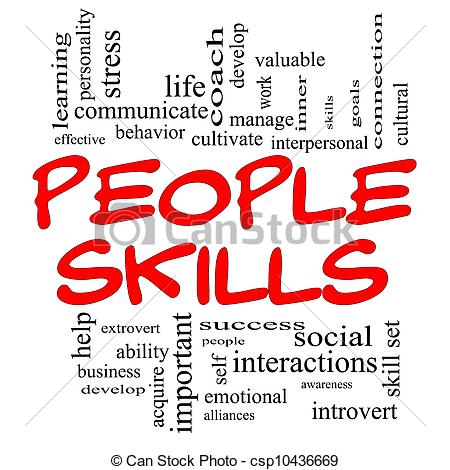 Image Of People Skills Word Cloud Concept In Red Caps   People Skills