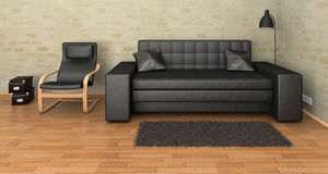 Interior Leather Sofa Royalty Free Stock Photography