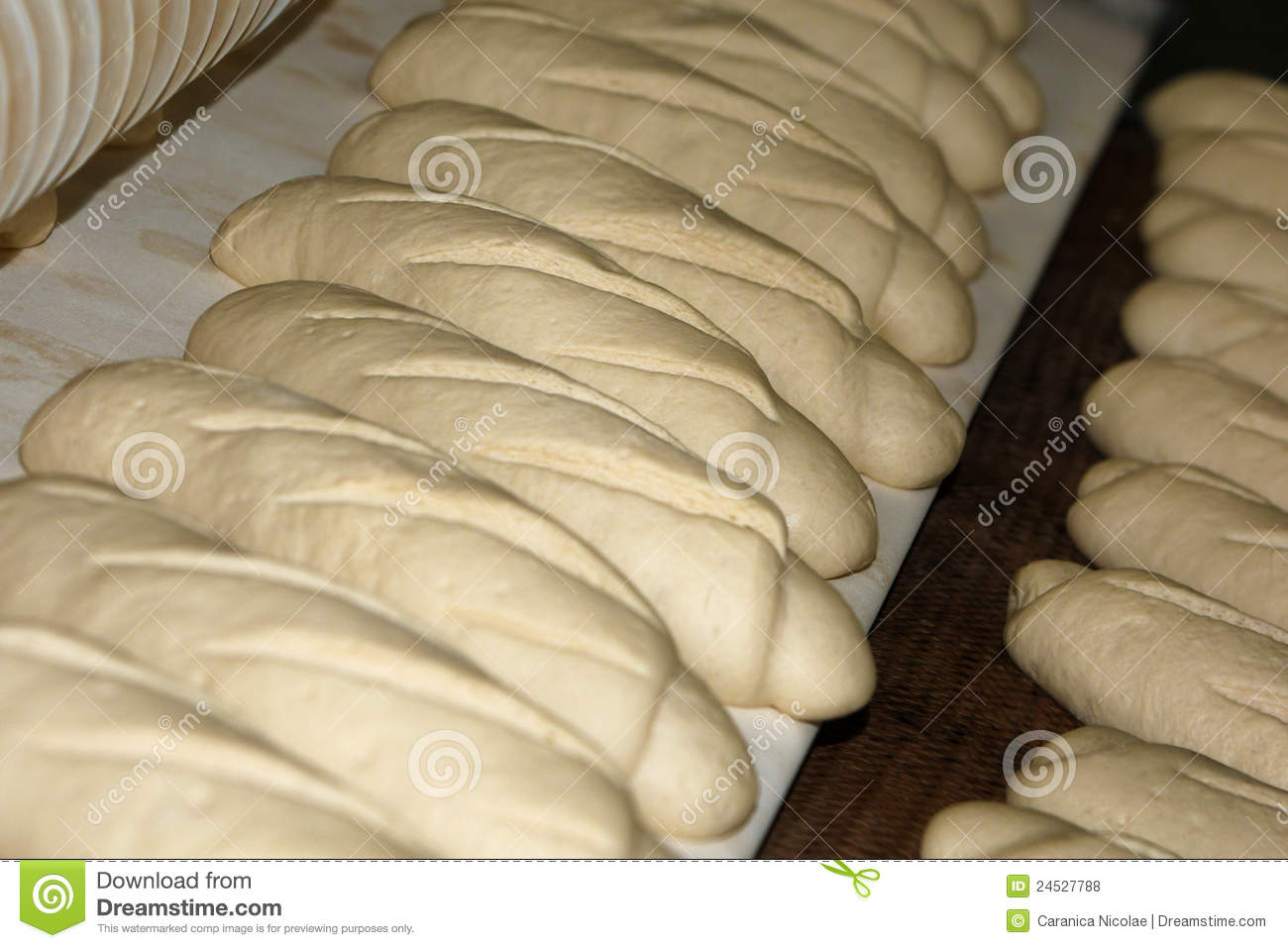 Making Bread Yeast Dough In Production Line Bread Factory