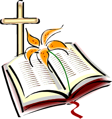 Open Bible With Cross Clip Art