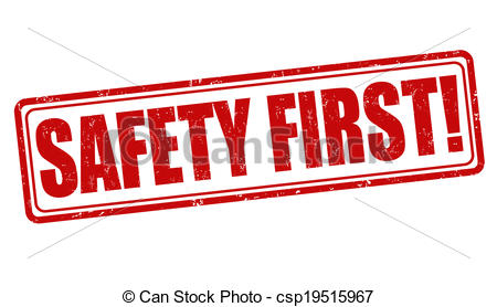 Safety First Grunge Rubber Stamp On White Vector Illustration